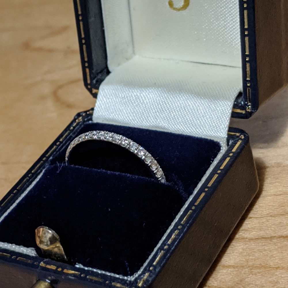 Platinum Diamond Micro Pave Wedding Band
